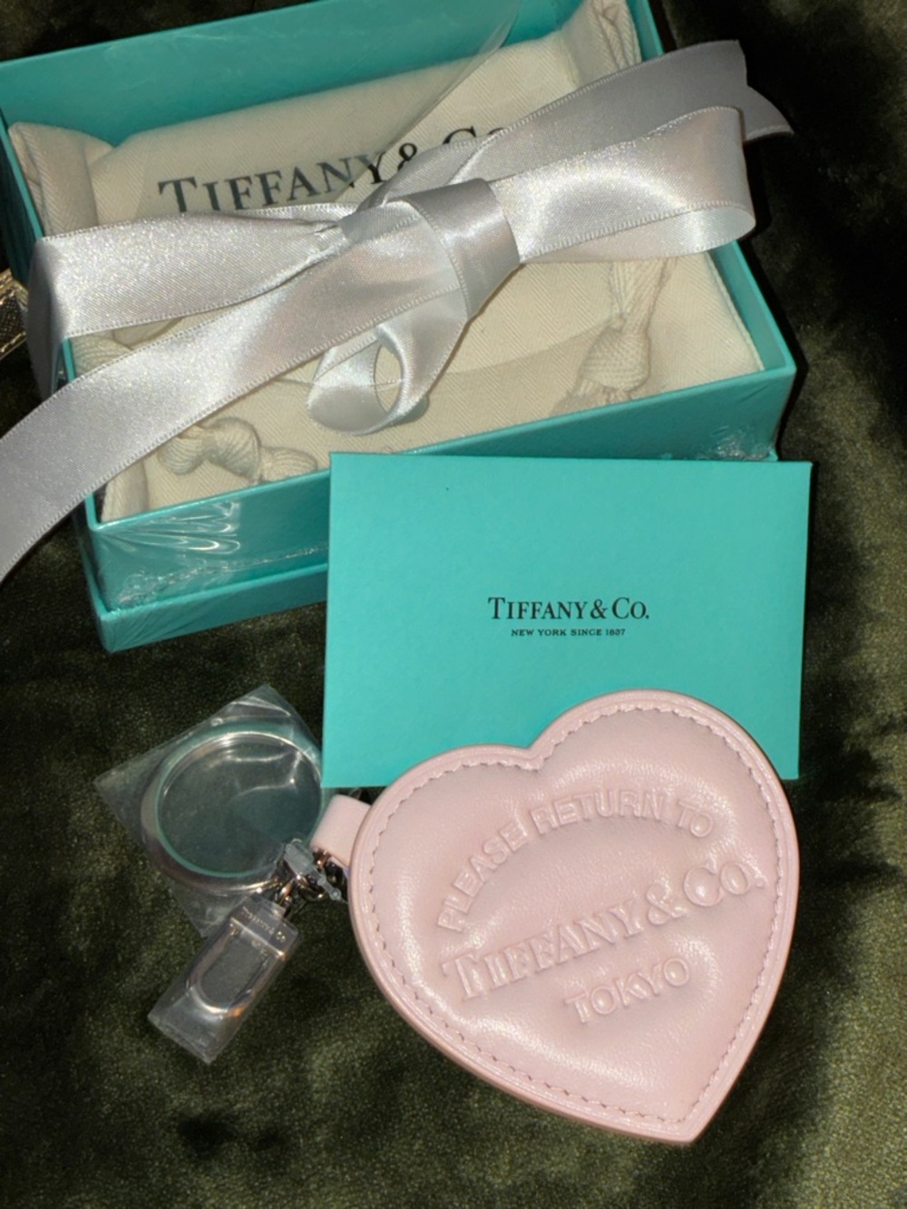 Tiffany & Co Padded Heart bag charm keychain